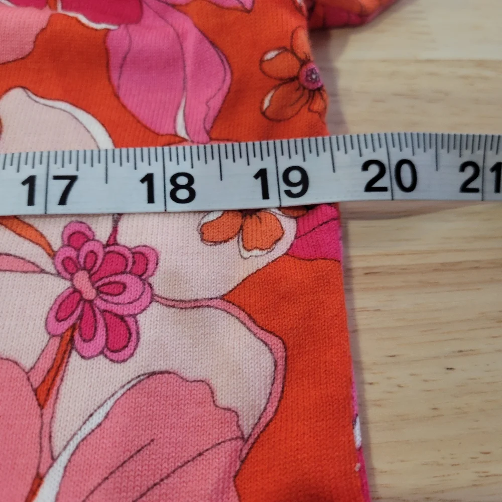 Talbots‎ Sweater Tossed Flowers Crewneck Pink Lightweight Pullover Sz Large